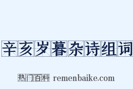 辛亥岁暮杂诗组词是什么意思的图片